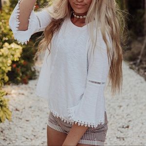 white boho blouse